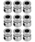 Stainless Steel Extruder Drive Gear Wheel For 3D Printers With 5mm Bore Precise Filament Grip And Smooth Feeding, set of 9 gear view