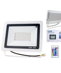 JUDYSSY 30/50/100 W Led Floodlight Outdoor, 95Lm/W Colour Changing Flood Light, 100W with remote and IP66 waterproof design.