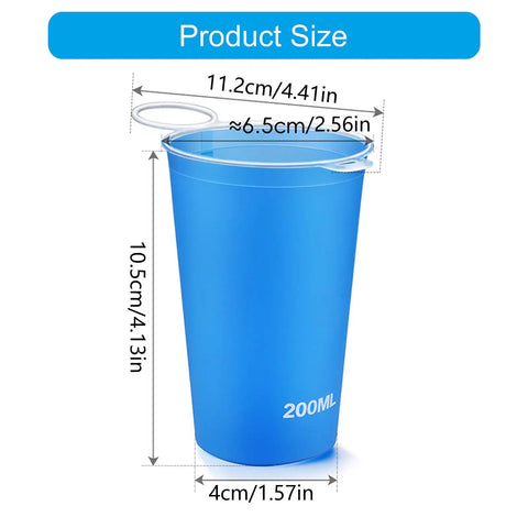 Foldable Water Bottle 200ml Shatterproof, Lightweight Hydration Bottle For Running, Travel And Adventure dimensions
