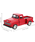 4.72 Inch Miniature Pickup Truck Model Alloy Metal Figurine For Collectors Who Dig, red truck with dimensions shown