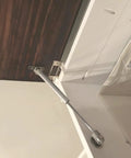 Damn Solid 10 Pack 100N Gas Struts Smooth Pneumatic Cabinet Door Lift Supports Soft Close Hydraulic Hinges mounted on cabinet.