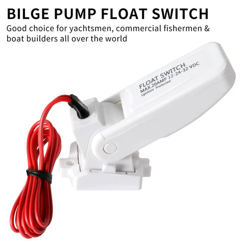 Beefy Bilge Pump Float Switch For Boats Automatic Marine Float Sensor 12V 24V 32V Ignition Protected And Mercury Free Durable ABS Shell