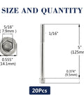 Tough As Nails 3/8-16 X 5 Inch Socket Head Cap Screws 20 Pack 304 Stainless Steel 18-8 Grade dimensions and measurements.