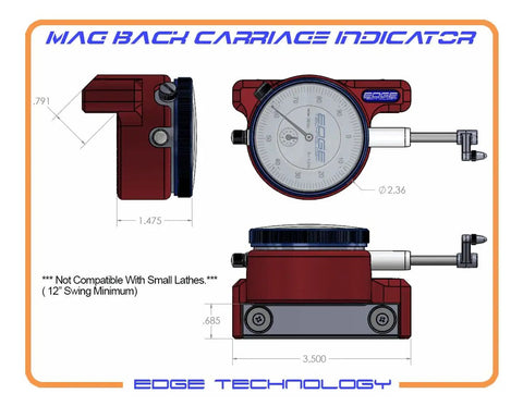 Rock Solid Magnetic Carriage Indicator With One Inch Travel And Pinpoint Resolution Cnc Machined Aluminum Mount Adjustable Swinging Probe Precision Lathe Add On For Weekend Warriors And Real Deal Mechanics Who Want Dead Center Accuracy