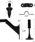 Sturdy 3 Inch Black Handrail Brackets for Stairs Six Pack Heavy Duty Indoor Outdoor Banister Support dimensions displayed