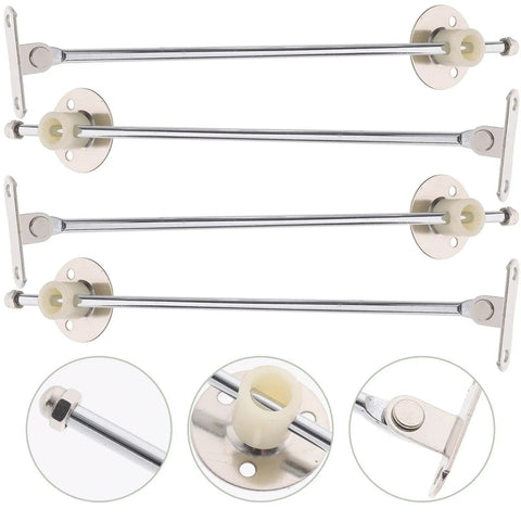 4 Pack Cabinet Door Hinges Flap Stay Dampers Soft Close Lid Supports for Wooden Cupboard Wardrobe Furniture