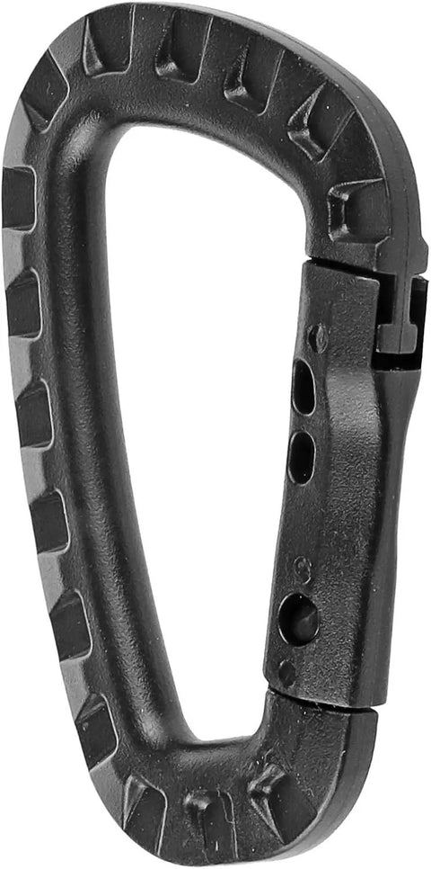 Grab-And-Go Lightweight Polymer Carabiner Keychain Set Of 10 With Durable D Ring Clips Quick Lock Snap Gear Hooks For Outdoor