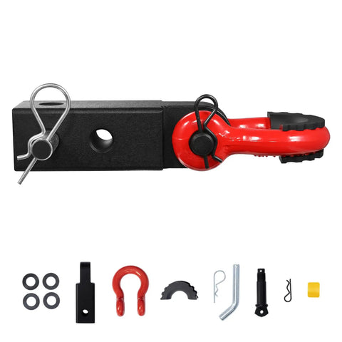 No Nonsense Heavy Duty 2 Inch Shackle Hitch Receiver Built With Grit And Rock Solid Aluminum Rated For 16000 Lbs Towing with D Ring Shackle