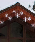 Snowflake Icicle Christmas Lights With 150 LED 9ft Run 10 Drops Twinkling Cool White Waterproof Connectable on porch