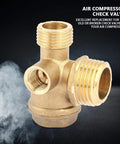 Three Port Air Compressor Check Valve With Male And Female Threads Brass Pneumatic Valve For Quick Connects Replaces Worn Valves In Tanks And Piston Pumps