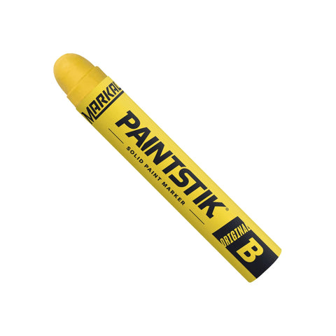 Paintstik Solid Paint Marker For All Surfaces Yellow 11/16 Inch By 4 3/4 Inch Pack Of 12 Lead Free Crayon Style Marking Weather Resistant