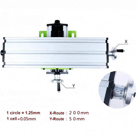 Miniature Precision Milling Machine Bench Drill Vise Fixture With Adjustable X And Y Axis Worktable For Precise Milling Drilling And Machining Compact DIY Vise Station For Hobbyists And Makers Coordinate Setup, aluminum X-Y worktable