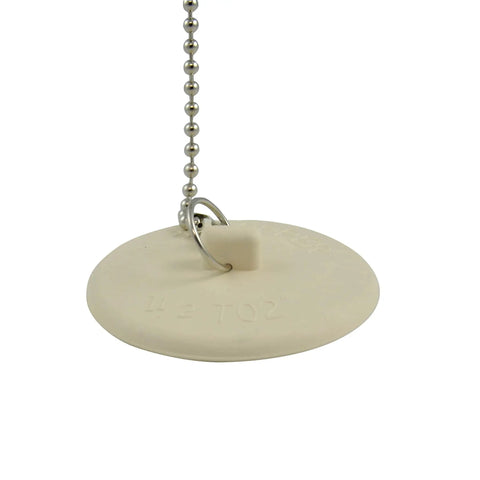 Rubber Stopper For Tub Drain White With Split Ring And Bead Chain, Debris Guard For Indoor And Outdoor Use, Easy To Install