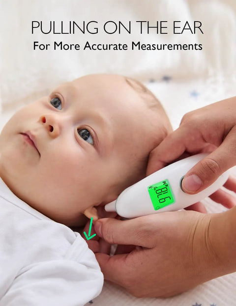 No-Touch Digital Forehead And Ear Thermometer For Adults And Kids With 0-3 Year Old Child Mode, Fast Accurate Temp Readings, Easy Readout, Safe Family Health Tool. Baby ear reading