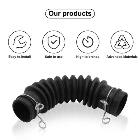 Heavy Duty Washing Machine Drain Hose Connecting Tub To Pump Compatible With LG Washers Model AEM73213001 Thick Rubber view showing flexible design and clamps.