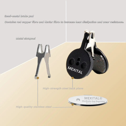 4 Pair Disc Brake Pads For Avid Sram Bb5 Bb7 Mechanical MTB road bike showing resin Kevlar blend and metal components.