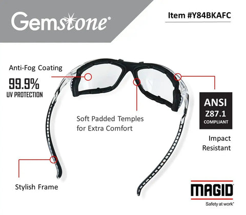 Kickass Foam Lined Safety Glasses Featuring Anti Fog Lens Technology With Tough As Nails Polycarbonate Construction And Legit Ansi Z87 Plus Certified Shielding In A Massive Pack Of One Hundred Forty Four Pairs For Daily Grind Workers