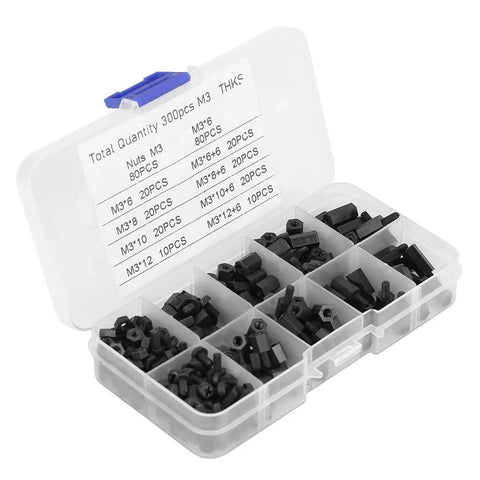 M3 Nylon Standoff Kit 300 Piece Assortment With Male And Female Screws Nuts And Spacers For PCB motherboard kit in organizer case