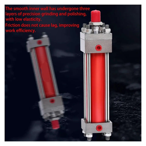 Double-Acting Tie Rod Hydraulic Cylinder Heavy-Duty Lift System HOB200X400 Series shown standing vertically.