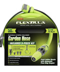 Garden Hose Kit with Quick Connect Attachments Lightweight Flexible Half Inch by Fifty Foot Hybrid Polymer Hose with Nozzle and Adapters