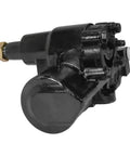 Heavy Duty Power Steering Box For GM 1500 2500 3500 Truck And Van 2002 To 2022 showing detailed side profile with brass fitting and black finish.