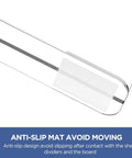 Clear Shelf Dividers Set Of 12 For Closet Organization Vertical Purse And Handbag Organizer showing anti-slip mat detail.