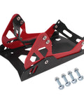 Heavy Duty Motorcycle Wheel Chock Transport Stand With 1800 Lbs Adjustable Capacity Universal 8 To 21 Inch Wheels Fit For Dirt Bikes Cruisers Sports Bikes Ebikes Portable Trailer Or Truck Mount Red And Black, front view