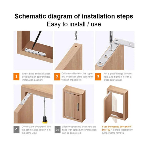 Installation guide for Stainless Steel Rotating Invisible Door Pivot Hinge for Internal Doors and Screens, Adjustable Latch Catches