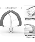 Flex Edge Beater For 6 Qt Bowl-Lift Stand Mixer With Double Silicone Edge showing dimensions and close-up details