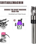 Top Shelf Garosa Spiral Flush Trim Router Bit 3/8 Inch Diameter With One Half Inch Cutting Length for handheld and table routers.