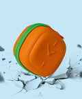 Heavy Duty Eva Travel Case For 140W Fast Charger And Usb C Cable Organizer in vibrant orange with green zipper hovering over cracks.