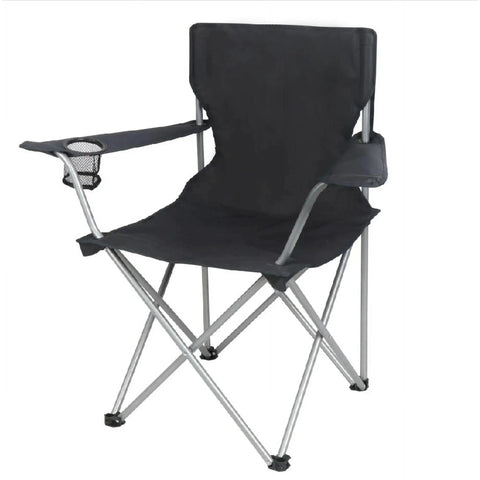 Quad Folding Camping Chair With Cup Holder Portable Beach Ready And Lawn Seat For Outdoor Sports Easy Setup Sturdy 225 Lb Capacity