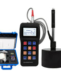 7 In 1 Portable Metal Leeb Hardness Tester With D Sensor And Standard Block Durometer For Stainless Steel Alloy Copper 10 Materials HL HB HV HRC HRB HRA 170 960 HLD Hardness Test Kit showing device and case.