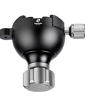 Heavy Duty Leveling Half Ball Adapter With Built In Bubble Level And Arca Swiss Compatible Clamp For 75 Mm Bowl Tripod top view with knob.