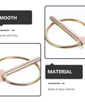 10 Pcs Zinc Plated Lynch Pins With Ring Heavy Duty Shaft Locking Pins Assortment Kit, smooth alloy material close-up