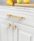 10 Pack 5 Inch Champagne Bronze Cabinet Pulls For Kitchen Cabinets And Drawers, Champagne Gold Hardware Handles, Model 4638 on cabinet