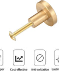 Close-up of Brushed Brass Cabinet Knobs Set Of 8 With Screws And Screwdriver 20X25 Mm Solid Brass Hardware Gold Finish Durable Round Knob