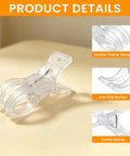 Balloon Arch Clips Kit With 100 Long Balloons 10 Clear Plastic Spring Clamps featuring double-clamp design and anti-slip bumps