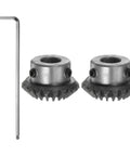 Beefy Bevel Gear Pair For Hardware Rotation 1 To 1 1.5 Module, 20 Teeth, 10mm Bore with L wrench, 45 Steel, for CNC Robotics