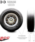 Slick Eight Inch Flat Free Solid Rubber Casters For BBQ Smokers Smooth Rolling Four Piece Grill Wheel Set With Side Lock Brakes, 8 inch rubber wheel.