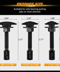 GOOACC 3-piece rear axle bearing puller set diagram; three pullers shown, black tools on gray background