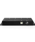 Rugged Metal 4 Port USB 2.0 Powered Hub For Industrial Use With Screw Lock, Mountable Steel Chassis, High Speed 480Mbps, front view