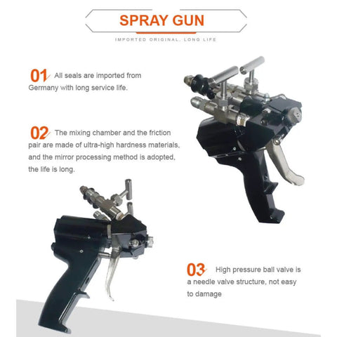 Heavy Duty Polyurea Spray Machine Foam Proportioning System For Waterproofing And Insulation Projects High Performance Industrial Grade Equipment With Smooth Flow Technology Made In China Fast Support Via Whatsapp, detailed spray gun with durable materials.