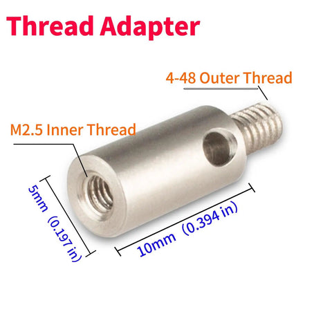 Pro Grade Thread Adapter Converts 4 To 48 Outer To M2.5 Inner Thread For Dial Indicators Height Or Depth Gauges 5mm Diameter 10mm Long Stainless Steel Corrosion Resistant Fits Dial Indicator Tips And Other Interchangeable Tools.