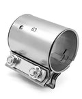 2.5 Inch Exhaust Clamp Sleeve Coupler For 2.5 Inch OD Exhaust Pipe Muffler Elbow And Tubing Beefy Butt Joint Connector With Double Layer 304