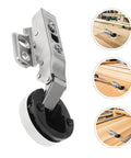 Soft Close Glass Door Hinges Set Of 3 For Inset Cabinets with Concealed Hydraulic Damping Heavy Duty Metal Build, view of hinge