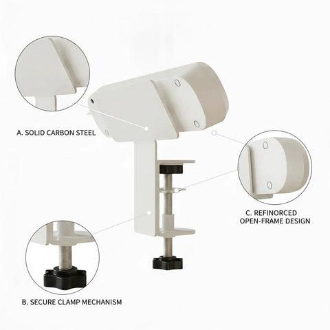 Carbon Steel Power Strip Mount Wall And Desk Bracket For Surge Protectors with secure clamp and open-frame design.