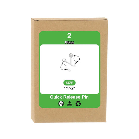 Two Pack 1/4 Inch By 2 Inch Quick Release Pins, Stainless Steel Ball Locking Pins With Ring Handle And Wire, 304 Marine Grade box