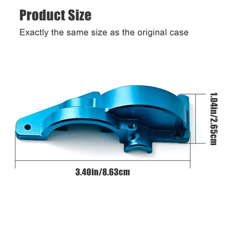 Premium Aluminum Gearbox Cover For One Tenth Scale RC Cars, CNC Machined Main Gear Case And Spur Gear Covers, blue size shown