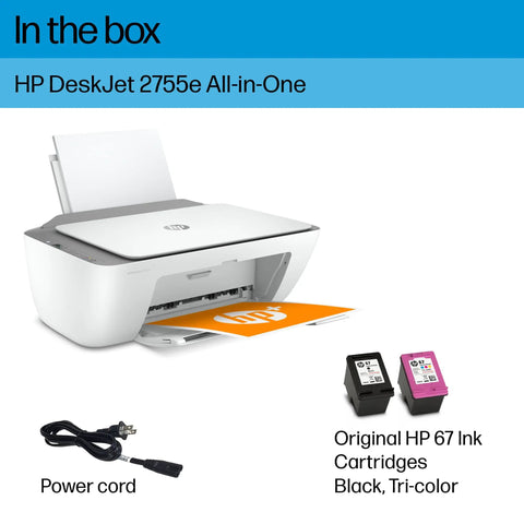 DeskJet 2755e Wireless Color Inkjet Printer With Scan Copy Easy Setup Mobile Printing Great For Home Use 1200 DPI